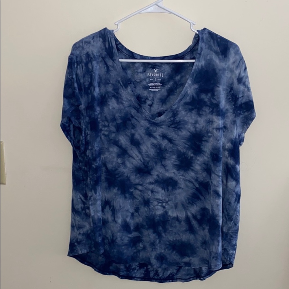 American Eagle Tie Die V-Neck
